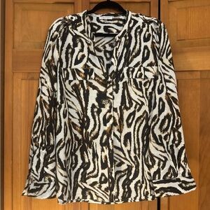 Calvin Klein animal print blouse size XL